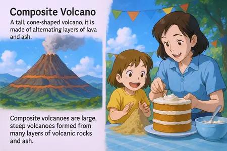 composite volcano Simple Definition