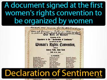 Declaration of Sentiment Simple Definition