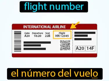 el numero del vuelo Simple Definition