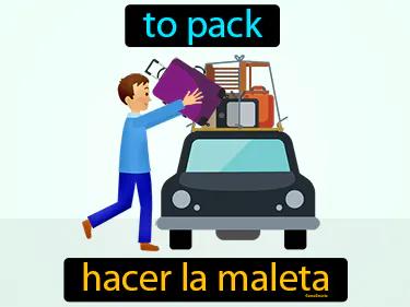 hacer la maleta Simple Definition