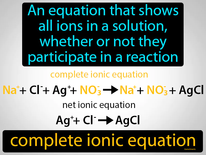 Complete Ionic Equation Definition Complete Ionic Equation Definition